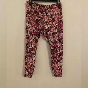 Athleta Transcend Stash Yoga Tight Elysian Floral Pink size XL